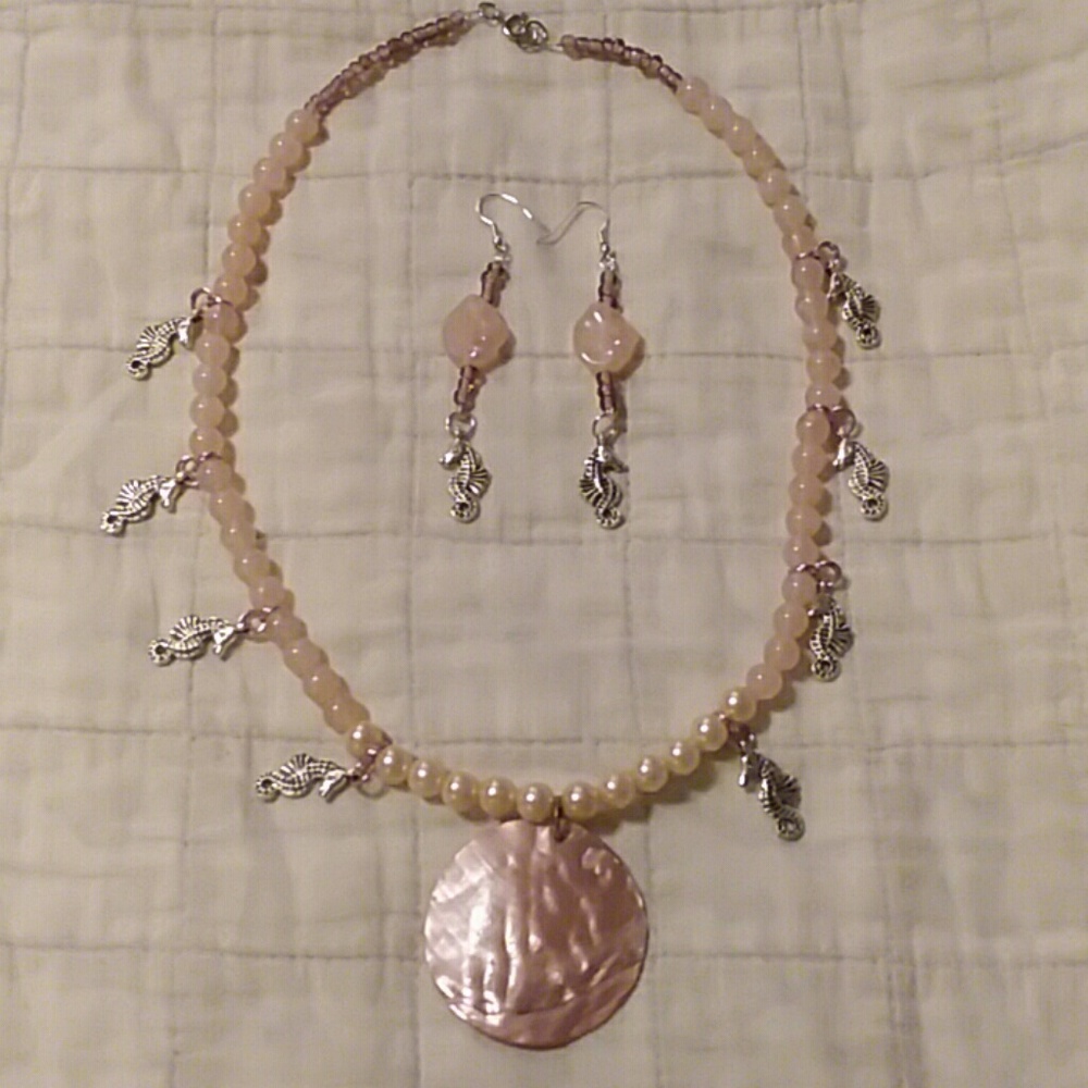 Jewelry set handmade seahorses